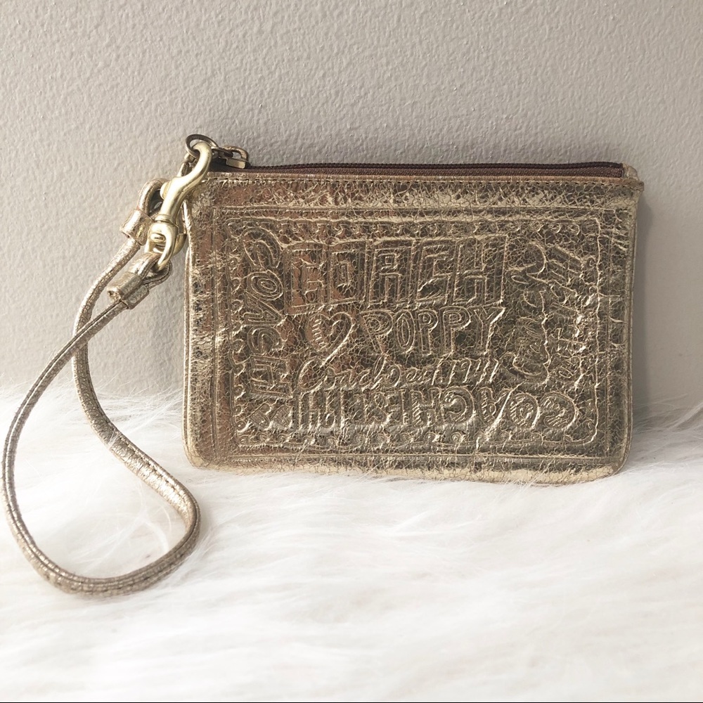 Coach Gold Poppy Wristlet